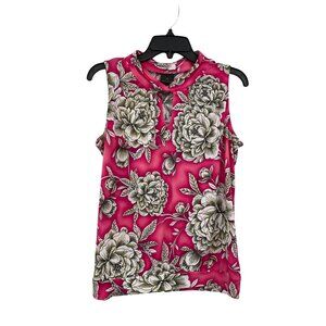 Worthington Blouse Womens M Used Floral Keyhole Sleeveless